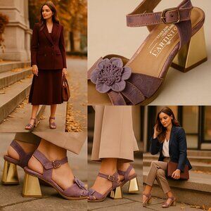 L’Artiste by Spring Step Sandals – Handcrafted Leather Floral Heel